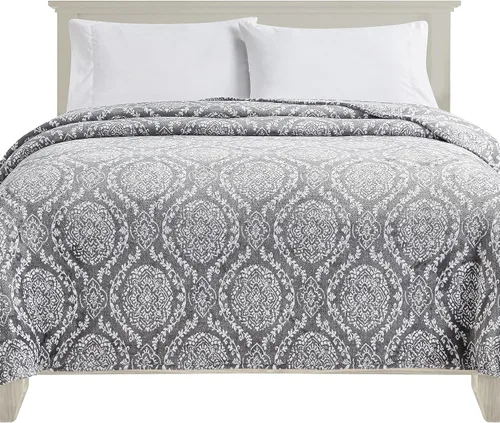 Vista 14 de Elegant Comfort Manta de Cama de Vellón de Franela con Estampado Ultra Suave, Colcha Cubrecama Ligera Acogedora y Suave, Manta Decorativa para Todas