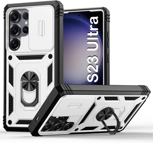 Vista 105 de PASNEW Funda militar para iPhone 13 Pro Max, cubierta de cámara deslizante y soporte de anillo de metal de 360°, carcasa rígida multicapa resistente