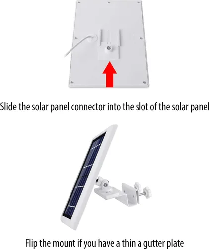 Vista 2 de Wasserstein Soporte de canalón para panel solar compatible con cámaras Ring, Arlo, Blink, Reolink (1 paquete, blanco)