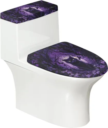 Vista 41 de Juego de 2 Fundas de Asiento de Inodoro con Hojas de Arce de Otoño, Juego de Fundas de Tapa de Tanque de Inodoro con Hojas de Arce Impresas