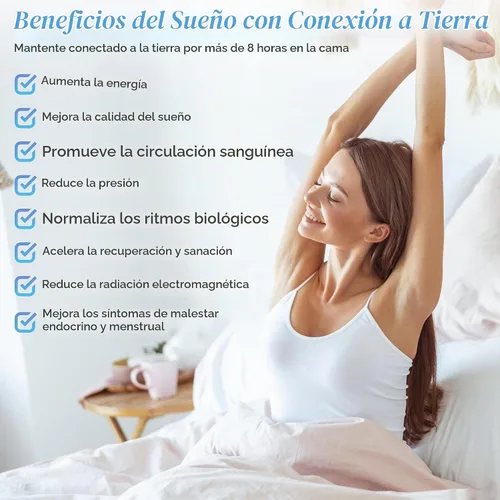 Vista 4 de Grounding Sheet Tamaño Queen - 95% Algodón Orgánico + 5% Fibra de Plata Pura, Ropa de Cama Conectada a la Tierra (60"x 80"x 13" Gris) Ajustable