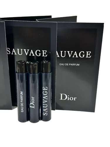 Vista 2 de Dior Christian SAUVAGE MEN Muestra de Perfum EDP Frasco 1 ml / 0.03 oz - 3 PIEZAS - Juego de 3