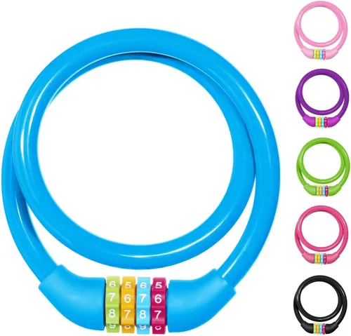 Vista 10 de Ainiv Candado de bicicleta, cable de bloqueo de bicicleta de 25 pulgadas
