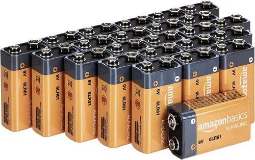 Vista 9 de Amazon Basics - Paquete de 4 baterías alcalinas de 9V, vida útil de 5 años - para detectores de humo/CO, electrónica y audio
