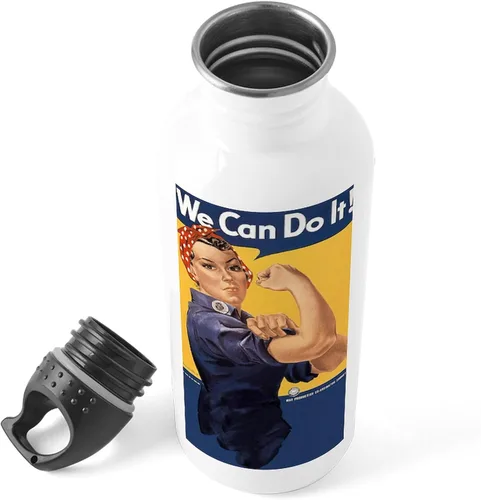Vista 4 de CafePress We Can Do It_Y - Botella de agua de acero inoxidable (1 botella de agua de 34 onzas)