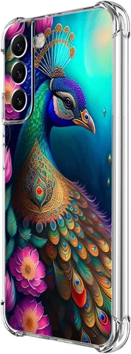 Vista 14 de Funda para Galaxy S22 Plus, protección contra caídas de rosas y mariposas azules, a prueba de golpes, de cuerpo completo, resistente a los arañazos
