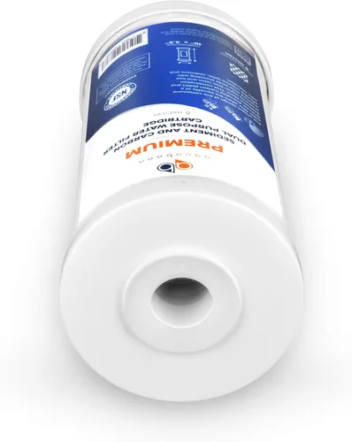 Vista 7 de Aquaboon Cartucho de repuesto de filtro de agua para toda la casa, 5 micrones, 10 x 4.5 pulgadas, filtro de agua de carbono y sedimentos de alta
