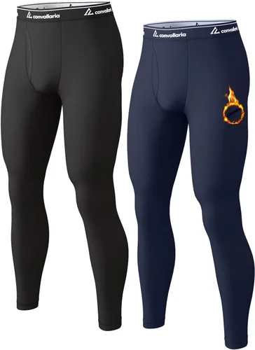 Vista 12 de 4 or 2 Pack Men's Thermal Pants Fleece Lined Long Johns Bottom Base Layer Negro/Gris