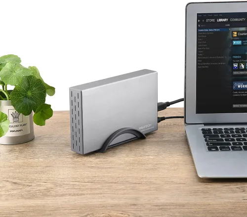 Vista 2 de Carcasa para disco duro RSHTECH USB 3.0 a SATA de aluminio para disco duro externo de 3.5 pulgadas HDD SSD hasta 16TB, soporte UASP (RSH-339) Caja