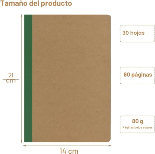 Vista 3 de ZCZN Cuadernos de composición a granel, cuadernos con cubierta kraft A5 y hojas rayadas con espinas de arco iris para la escuela, negocios, trabajo
