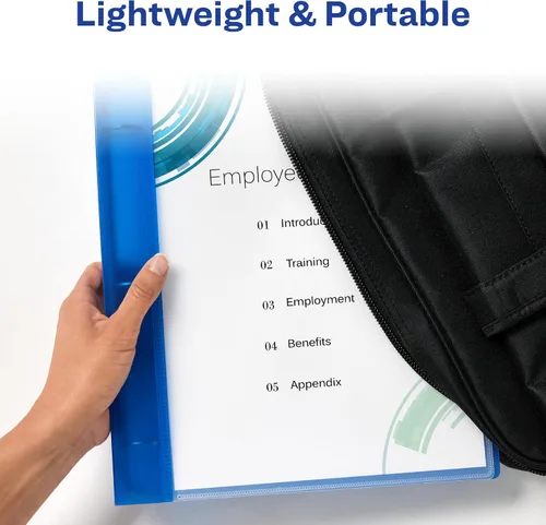 Vista 6 de Avery, encuadernado flexible con anillos de 0.5 pulgadas, color azul, 1 fólder (17670), Azul For Everyday School and Office Use, See-Through Front