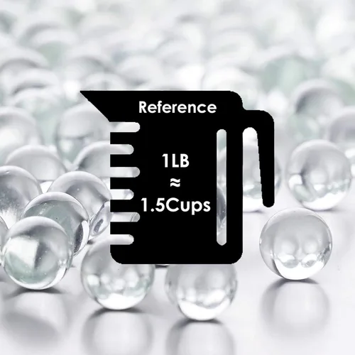 Vista 2 de CYS EXCEL Relleno de jarrón con piedras preciosas de mármol de vidrio transparente (1 libra), múltiples opciones de color, cuentas redondas