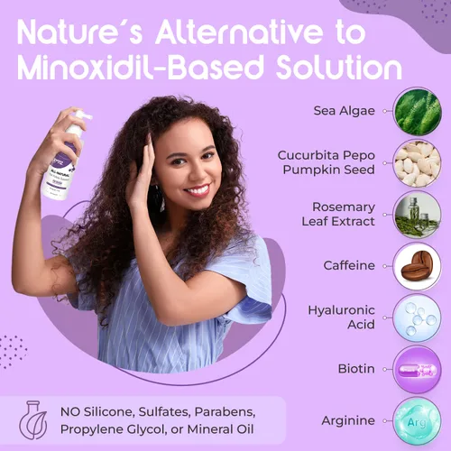 Vista 4 de Stemz - Estimulador de folículos pilosos para mujeres, alternativa natural al minoxidil y al aceite de crecimiento del cabello, péptidos de musgo