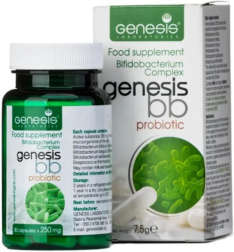 Vista 2 de Genesis Bifidobacterium Complex BB Probiotic 30 Cápsulas de 240 mg por Genesis