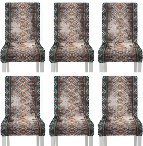 Vista 17 de Rnyleeg Juego de 1 fundas para sillas étnicas para sala de estar, sin brazos, estampado tribal azteca, elásticas, fundas protectoras para sillas