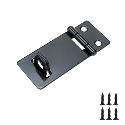 Vista 3 de Cerradura de candado negro, cerradura deslizante de puerta, cerradura de perno deslizante, cerradura de hierro pintado negro de 2 pulgadas