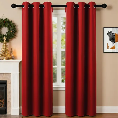 Vista 98 de Cortinas de oscurecimiento de habitación de 45 pulgadas de largo para dormitorio y sala de estar, cortinas térmicas aislantes con ojales