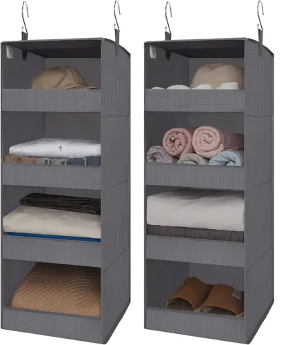 Vista 38 de GRANNY SAYS Organizador Colgante de 6 Estantes para Closet, Separable en 2 Paquetes de 3 Estantes Colgantes, Organizador Colgante para Dormitorio, 6