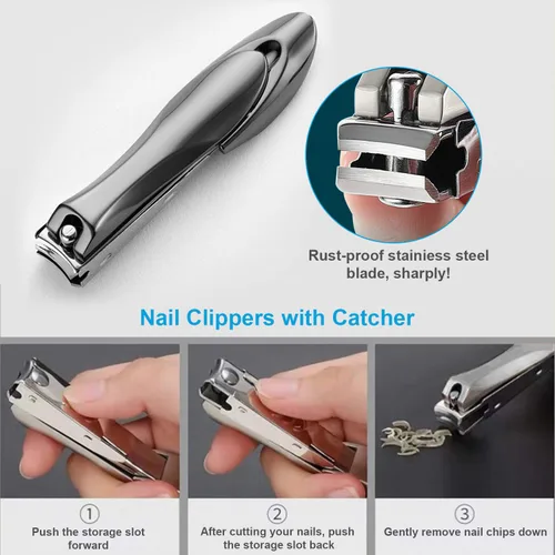 Vista 5 de Cortaúñas gruesas para dedos de los pies, podólogo para uñas encarnadas y gruesas, para hombres y personas mayores, de acero inoxidable de grado