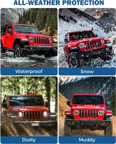 Vista 7 de JOYTUTUS Alfombrilla de carga compatible con Wrangler JL 4XE, Alfombrilla de Maletero de Protección para Todo Clima Forros de Carga Resistente