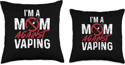 Vista 3 de I'm A Mom Against Vaping Vape Vaper Gift I'm A Mom - Cigarrillo electrónico Vape Vaper Throw Pillow, 16 x 16, multicolor