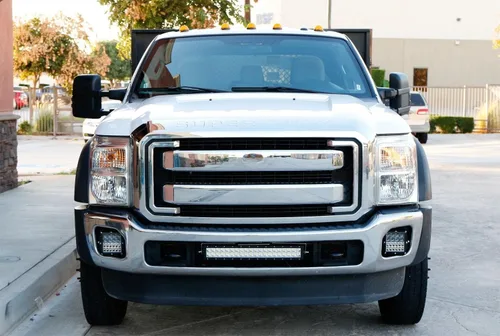 Vista 4 de iJDMTOY Barra de luz LED de 20 pulgadas de rejilla inferior compatible con Ford F250 F350 Super Duty 2011-16, incluye (1) barra de luz LED de alta