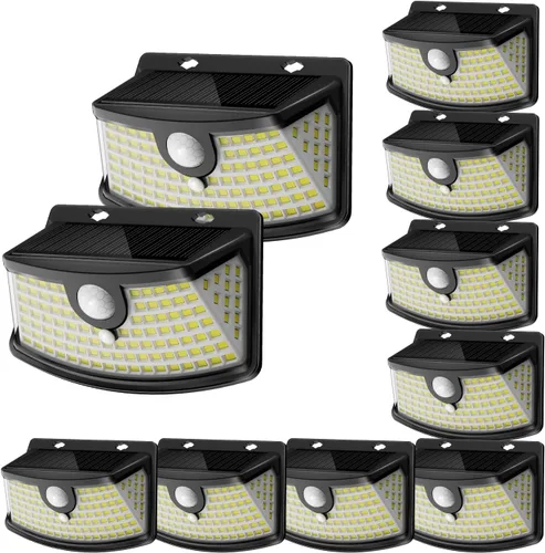 Vista 19 de Aootek Luces solares con sensor de movimiento, 120 luces LED con reflector de luces, gran angular de 270°, impermeable IP65, luces de paso