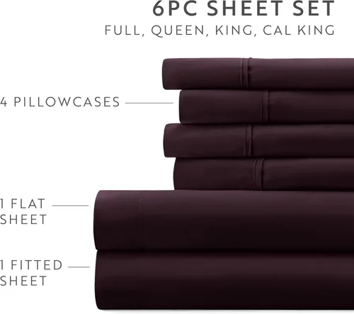 Vista 69 de ienjoy Home Linen Market - Juego de sábanas de 6 piezas, color rubor, tamaño King Blush