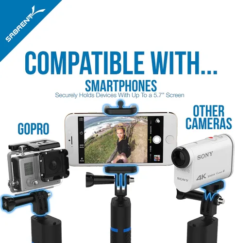 Vista 3 de SABRENT Bluetooth Selfie Stick con cargador de batería incorporado de 5200mAh (GR-SSTK)