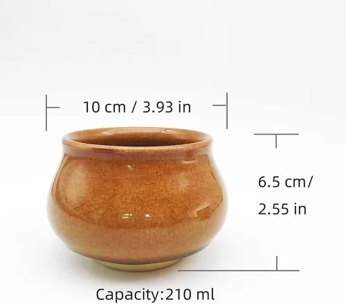 Vista 4 de 7.1 oz/7.1 fl oz Incensario chino en forma de gran Jianzhan Tenmoku taza de hielo agrietado patrón de hielo Jian Zhan taza de té decorativa china