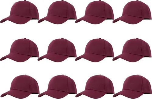Vista 89 de Gorras de béisbol con correa trasera ajustable, lisas, negras, 12