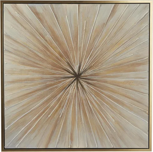 Vista 9 de Deco 79 Lienzo decorativo radial con marco plateado, 47 x 2 x 47 pulgadas, color azul