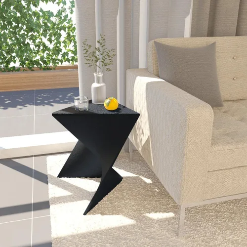 Vista 2 de LeisureMod Randolph - Mesa auxiliar apilable de 15.75 pulgadas, resistente a la intemperie, versátil mesa auxiliar triangular de plástico para sala