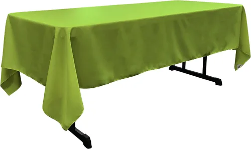 Vista 166 de LA Linen Mantel rectangular lavable de popelín de poliéster, resistente a las manchas y a las arrugas, cubierta de mesa 60x84, mantel de tela