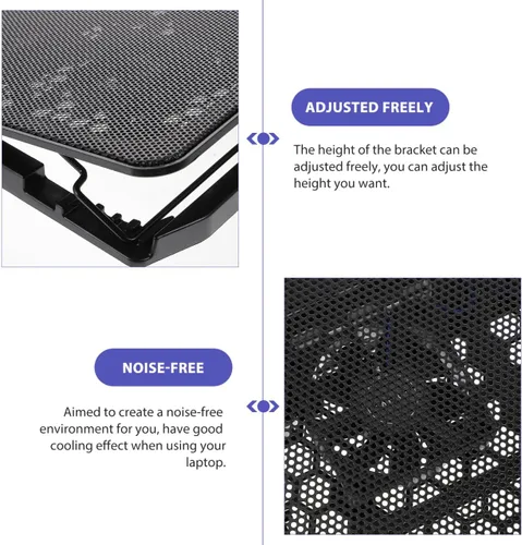 Vista 6 de Homsfou Almohadilla de enfriamiento para laptop de 15.6", soporte de ventilador de enfriamiento portátil para portátiles de 15.6", diseño