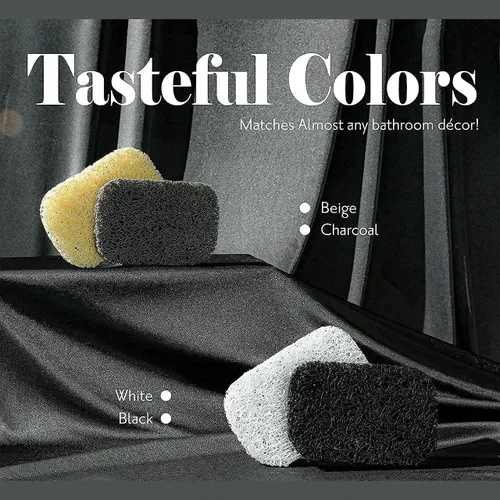Vista 5 de myHomeBody Jabonera, almohadillas elevadoras para plato, juego de 6 – 3 beige, 3 grises Soporte de barra de drenaje eficiente para ducha