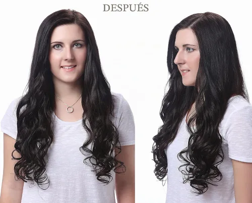 Vista 6 de OneDor® Extensiones de cabello sintético rizado de 20 pulgadas, 7 unidades, 4.53 oz (#99J rojo vino)