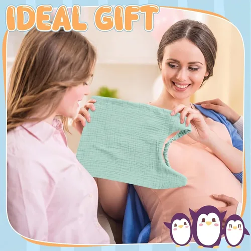 Vista 6 de Shyyween 8 Pack Muslin Bibs Elastic Band Adjustable Bandana Drool Bibs Double Gauze Cotton Pullover for Teething Drooling