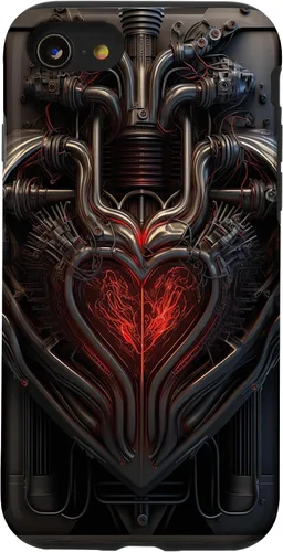 Vista 13 de Funda biomecánica y mecánica con diseño de estilo alienígena para iPhone 14