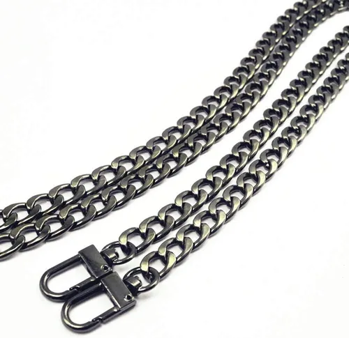 Vista 6 de Correa de cadena cruzada de bronce de 47 pulgadas para bolso, bolso