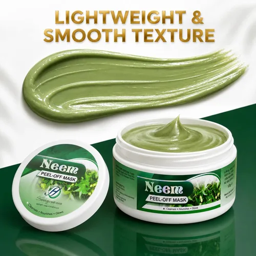 Vista 8 de HERBOGANIC Máscara de neem Peel Off Cuidado de la piel Mascarilla Peel Off Limpia y nutre la piel Mascarilla hidratante que protege la piel