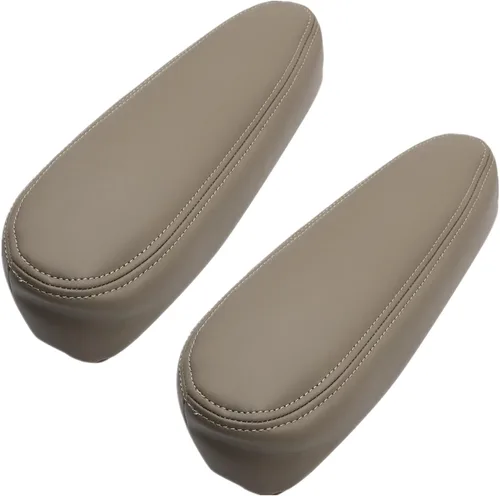 Vista 5 de NLQR 2 fundas para reposabrazos de asiento, color marrón neutro medio 522, compatible con Chevy Silverado Tahoe Suburban Avalanche GMC Sierra Yukon