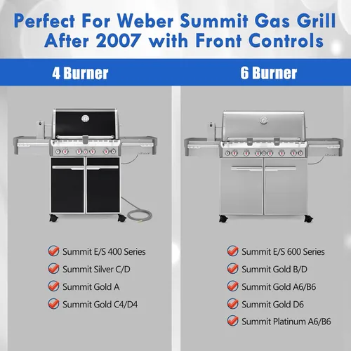 Vista 10 de 7404 Piezas de repuesto de plancha para Weber Summit 400 600 Series de hierro fundido reversible para parrilla S-470 S-670 E-470 E-670 E-670 E-420