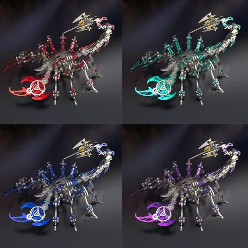 Vista 8 de Rompecabezas de metal 3D Scorpion King, kit de modelo desmontable de acero inoxidable DIY (200 unidades + verde)