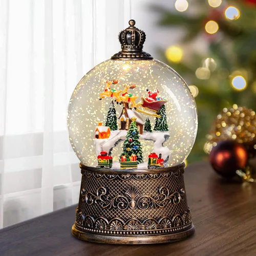 Vista 9 de Regalos conmemorativos para gatos por pérdida de condolencias, globo de nieve con purpurina giratoria automática y temporizador de 6 horas