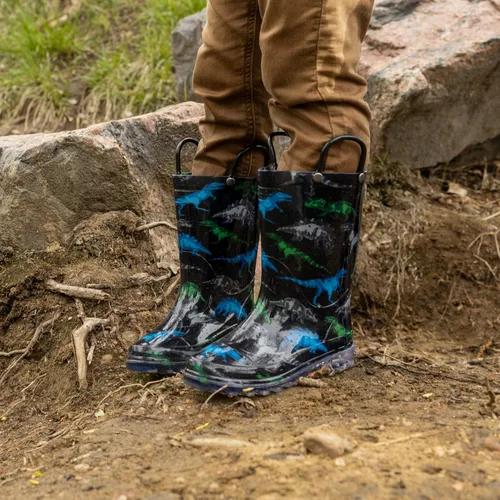 Vista 7 de Western Chief - Botas de lluvia impermeables, de PVC, con luz, para niños