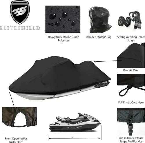 Vista 2 de Funda para Jet Ski Remolcable, Poliéster Impermeable Resistente al Desgarro y a la Decoloración que se Adapta desde Stand-UP hasta 3 Plazas Sea Doo