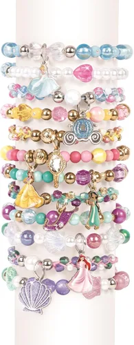 Vista 4 de Make It Real: Disney Princess: Kit de Pulseras de Bricolaje Estilo Castillo - Juego de Joyería de 332 Piezas, Crea 12 Pulseras, 8 Dijes Exclusivos