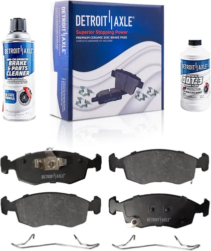 Vista 68 de Detroit Axle - Pastillas de freno para Ford F-150 99-03, 02 Lincoln Blackwood, Pastillas de freno de cerámica delanteras y traseras con repuesto