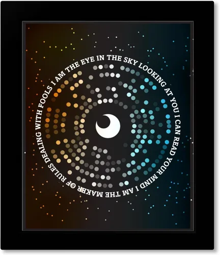 Vista 6 de Ojo en el cielo - Cita de música canción letra visual ilustración impresión